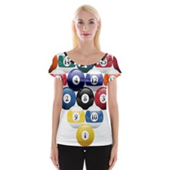 Racked Billiard Pool Balls Cap Sleeve Top