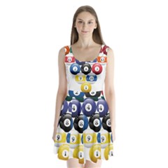 Racked Billiard Pool Balls Split Back Mini Dress  by Ket1n9