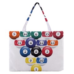 Racked Billiard Pool Balls Zipper Medium Tote Bag