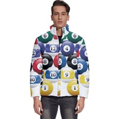 Racked Billiard Pool Balls Men s Puffer Bubble Jacket Coat