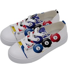 Racked Billiard Pool Balls Kids  Low Top Canvas Sneakers