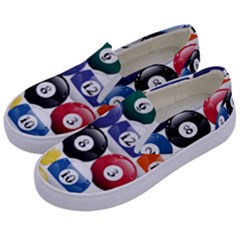 Racked Billiard Pool Balls Kids  Canvas Slip Ons