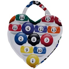 Racked Billiard Pool Balls Giant Heart Shaped Tote