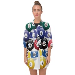 Racked Billiard Pool Balls Half Sleeve Chiffon Kimono