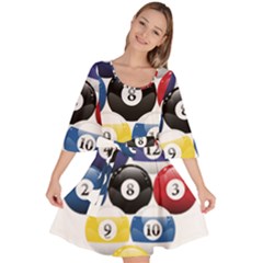 Racked Billiard Pool Balls Velour Kimono Dress