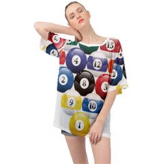 Racked Billiard Pool Balls Oversized Chiffon Top