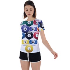 Racked Billiard Pool Balls Back Circle Cutout Sports T-Shirt