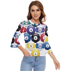 Racked Billiard Pool Balls Bell Sleeve Top