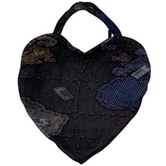 World Map Giant Heart Shaped Tote by Ket1n9