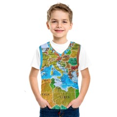 World Map Kids  Basketball Tank Top