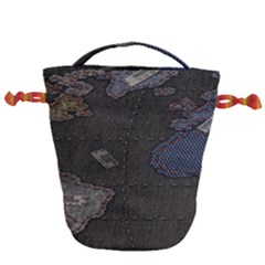 World Map Drawstring Bucket Bag by Ket1n9