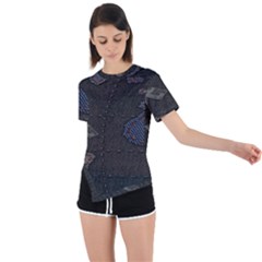 World Map Asymmetrical Short Sleeve Sports T-shirt by Ket1n9