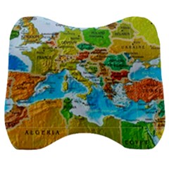 World Map Velour Head Support Cushion by Ket1n9