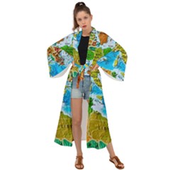 World Map Maxi Kimono by Ket1n9