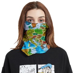 World Map Face Covering Bandana (two Sides) by Ket1n9