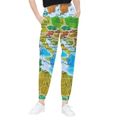 World Map Women s Tapered Pants by Ket1n9