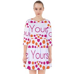 Be Yourself Pink Orange Dots Circular Smock Dress by Ket1n9