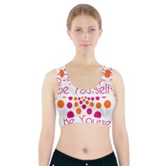 Be Yourself Pink Orange Dots Circular Sports Bra With Pocket by Ket1n9