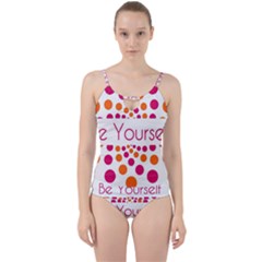 Be Yourself Pink Orange Dots Circular Cut Out Top Tankini Set by Ket1n9