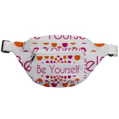 Be Yourself Pink Orange Dots Circular Fanny Pack by Ket1n9