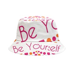 Be Yourself Pink Orange Dots Circular Inside Out Bucket Hat by Ket1n9