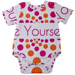 Be Yourself Pink Orange Dots Circular Baby Short Sleeve Bodysuit by Ket1n9