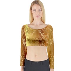 Golden Pattern Vintage Gradient Vector Long Sleeve Crop Top