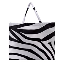 White Tiger Skin Zipper Large Tote Bag by Ket1n9