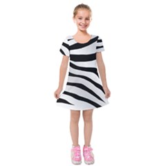 White Tiger Skin Kids  Short Sleeve Velvet Dress by Ket1n9