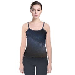 Cosmos-dark-hd-wallpaper-milky-way Velvet Spaghetti Strap Top by Ket1n9