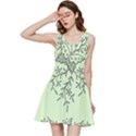 Illustration Of Butterflies And Flowers Ornament On Green Background Inside Out Racerback Dress View1