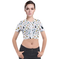 Insect Animal Pattern Short Sleeve Cropped Jacket by Ket1n9