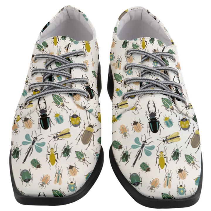 Insect Animal Pattern Women Heeled Oxford Shoes
