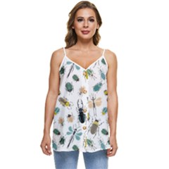 Insect Animal Pattern Casual Spaghetti Strap Chiffon Top by Ket1n9