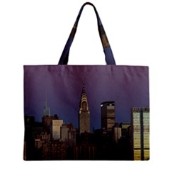 Skyline-city-manhattan-new-york Zipper Mini Tote Bag by Ket1n9