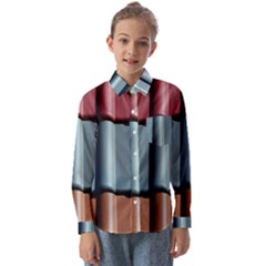 Shingle-roof-shingles-roofing-tile Kids  Long Sleeve Shirt by Ket1n9