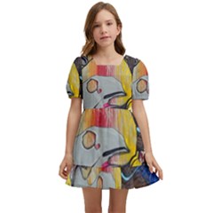 Graffiti-mural-street-art-painting Kids  Short Sleeve Dolly Dress by Ket1n9