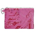 Pink Circuit Pattern Canvas Cosmetic Bag (XL) View1