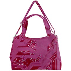 Pink Circuit Pattern Double Compartment Shoulder Bag by Ket1n9