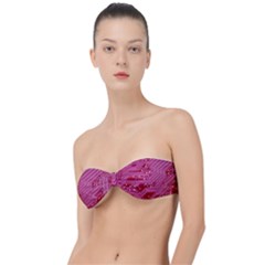 Pink Circuit Pattern Classic Bandeau Bikini Top  by Ket1n9
