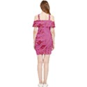 Pink Circuit Pattern Shoulder Frill Bodycon Summer Dress View2