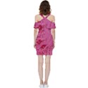 Pink Circuit Pattern Shoulder Frill Bodycon Summer Dress View4