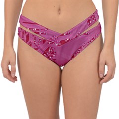 Pink Circuit Pattern Double Strap Halter Bikini Bottoms by Ket1n9