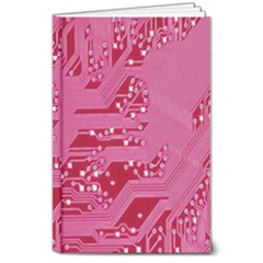 Pink Circuit Pattern 8  X 10  Hardcover Notebook by Ket1n9