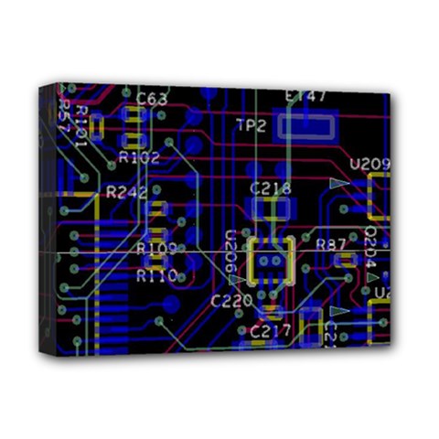 Technology Circuit Board Layout Deluxe Canvas 16  X 12  (stretched)  by Ket1n9