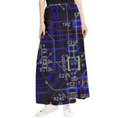 Technology Circuit Board Layout Maxi Chiffon Skirt by Ket1n9