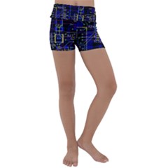 Technology Circuit Board Layout Kids  Lightweight Velour Yoga Shorts by Ket1n9