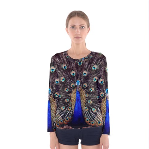 Peacock Women s Long Sleeve T-shirt by Ket1n9