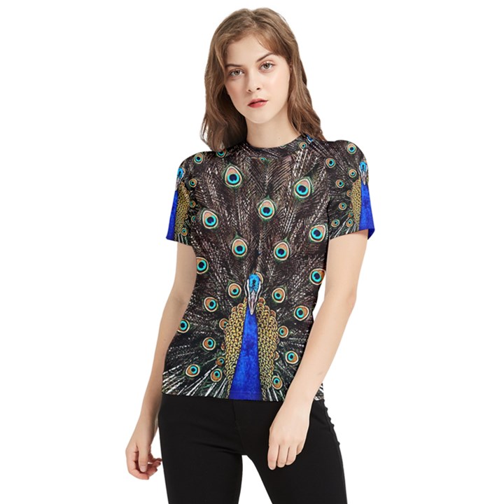 Peacock Women s Short Sleeve Rash Guard