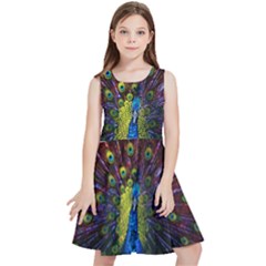 Beautiful Peacock Feather Kids  Skater Dress by Ket1n9